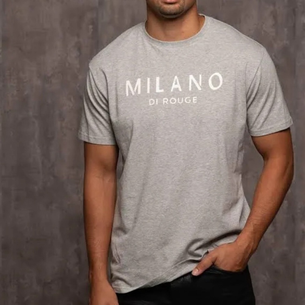 MILANO MEN’S LUX SIGNATURE TEE GREY - L